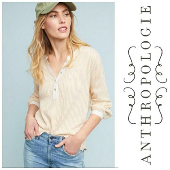 Anthropologie Tops - DOLAN Ferry Striped Henley 3/4 Sleeve Top Anthro